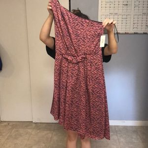 Multicolored semi-formal one shouldered dress